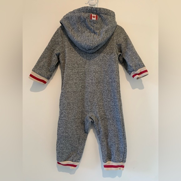 Roots salt and pepper colour long sleeve one piece with hood. Size 6-12 months. - Picture 1 of 4